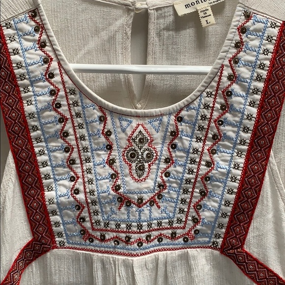 White boho detailed chest tank top - Picture 2 of 3